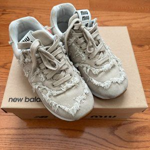 Miu Miu x New Balance 574 denim sneakers